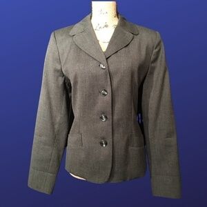𝅺harvey BENARD by Benard Holtzman DARK GRAY Career jacket blazer, Size 10